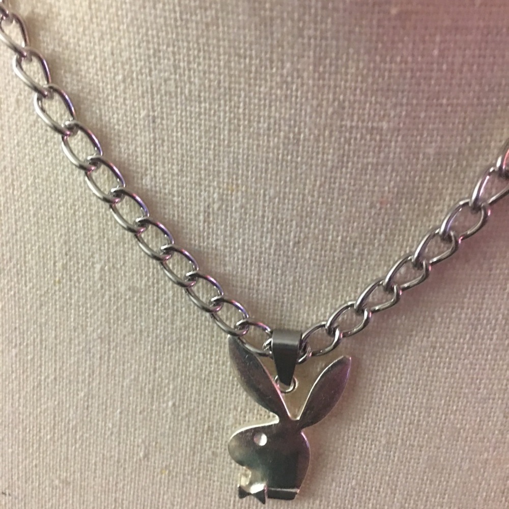 Vintage-Retro Silver Playboy Bunny Rabbit Necklace